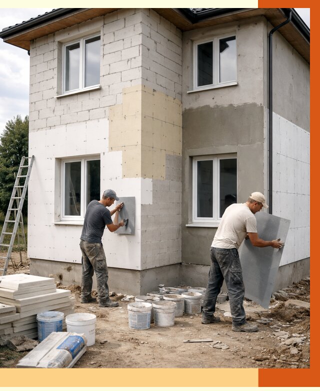 Утепление дома из газобетона в Великих Луке от 4342 руб./м² — заказать у ТепломастерВкл